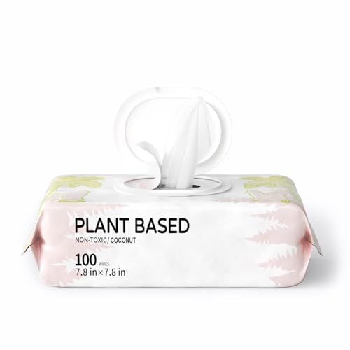 Image of IMMHABI 100 Count Lick-Safe Dog Wipes, Coconut Plant-Based Hypoallergenic Dog Wipes for Paws, Butt, and Anal Gland Care, Cleansing & Deodorizing for Puppies
