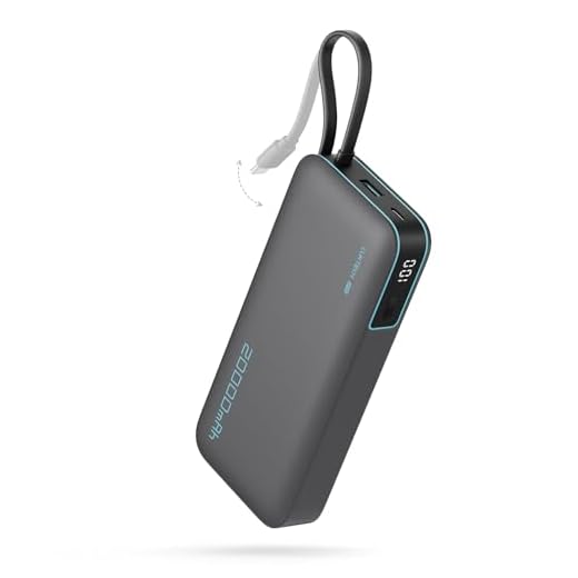 CUKTECH 20000mah Power Bank, 45W Powerbank mit Integriertem USB-C Kabel, Externe Handyakkus mit Schnellladefunktion, Externer Akku mit Digitales Display für iPhone 16/15 Pro Max, MacBook, Galaxy S25