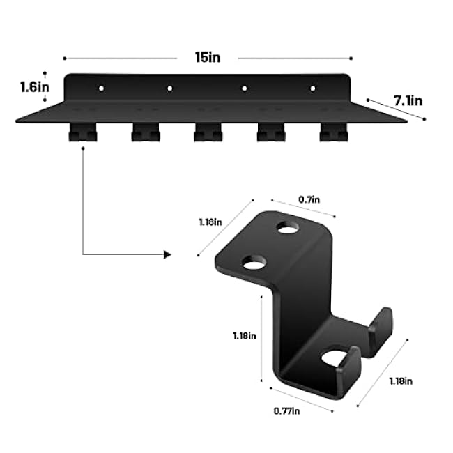 fit for Tonal Accessories Shelf Organizer Gym Storage Rack Wall Shelves with Hooks, Floating Shelves Black Gym Equipment Storage Wall Decor for Home Gym T Lock Adapter Organizing