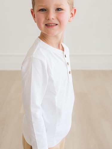 Image of RUGGEDBUTTS Baby /Toddler Boys Long Sleeve Henley Tee - Knit Henley Shirt