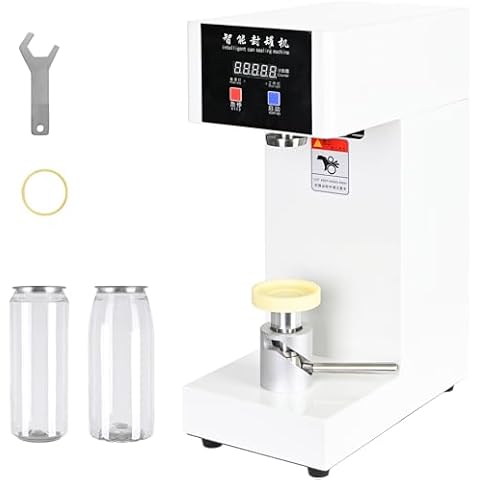Automatic Can Sealing Machine, 180W Electric Cup Sealer Machine with Counter & LCD Display, 2.2” Dia. & 5.7”-7.9” Height Tin Can Seaming Closing Capping Machine 110V Cover