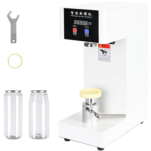 Automatic Can Sealing Machine, 180W Electric Cup Sealer Machine with Counter & LCD Display, 2.2” Dia. & 5.7”-7.9” Height Tin Can Seaming Closing Capping Machine 110V