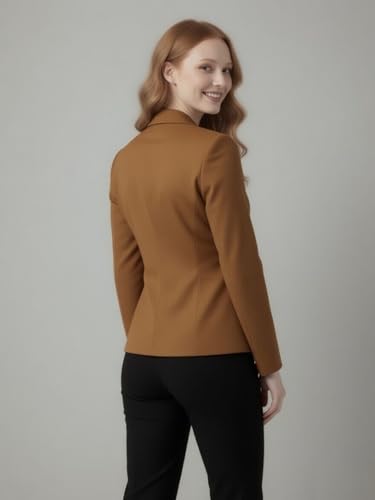 Image of ROCKSY Formal, Smart Casual Blazer for Women, Regular Fit Stylish Blazer for Women (in, Alpha, 2XL, Regular, Yellow)