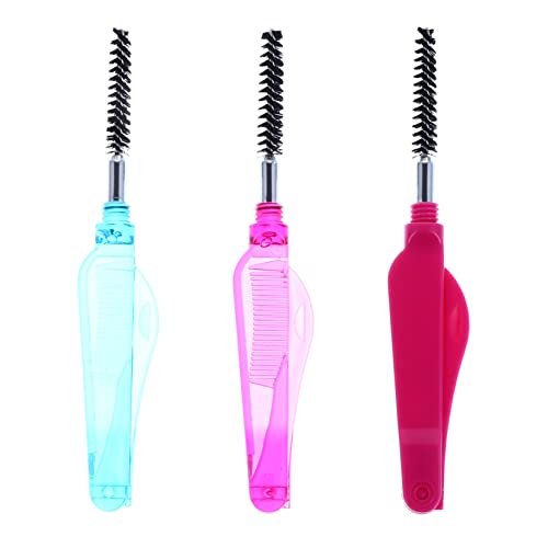 VICASKY 6pcs Eyelash Brush Set Folding Lash Brow Combs Tweezers for Makeup Grooming Random