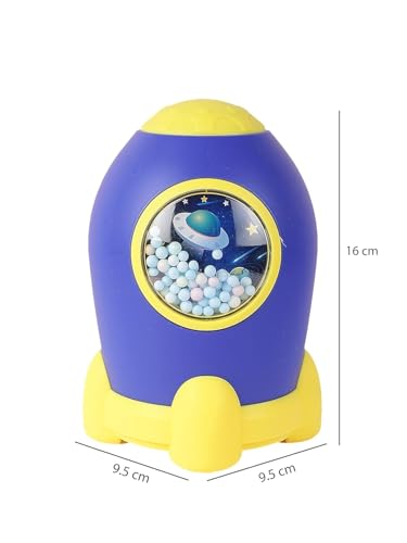Image of Money Saving Bank with Coin Slot / /Creative Cartoon Design Money Bank / /Plastic Piggy Bank for Boys & Girls (Pack of 1) (Rocket - Blue)