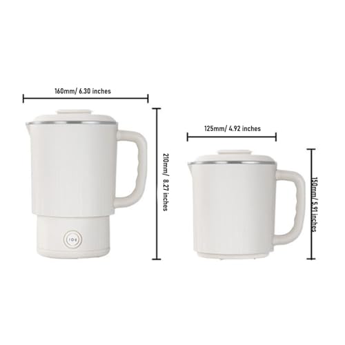Hervidor eléctrico plegable portátil 600ml acero inox miniatura 7