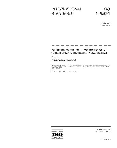 ISO 11890-1:2000, Paints and varnishes - Determination of volatile ...