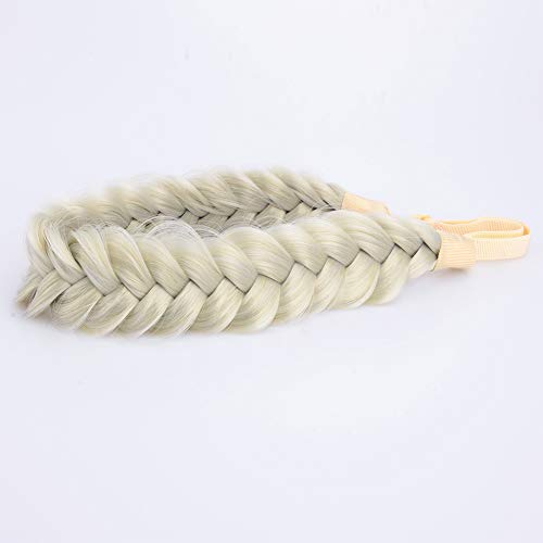 Gledola Messy Synthetic Hair Braided Headband Classic Chunky Wide Plaited Headband for Women Girl Beauty (Light Ash Blonde) - Image 2