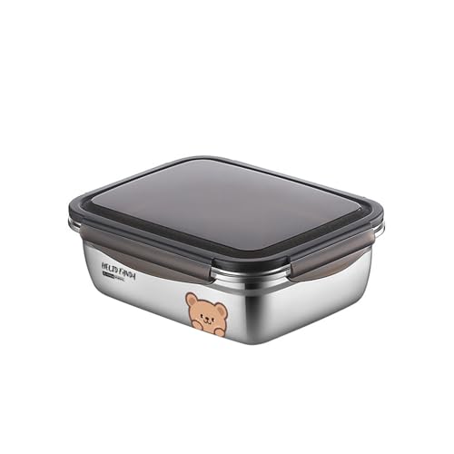 Guaber Contenedor sellado de acero inoxidable, caja de almacenamiento de alimentos, organizadores de alimentos, apilables, herramientas de organización de cocina, contenedor de nevera