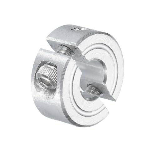 uxcell Double Split Clamp-On Shaft Collar 1/4" Bore, Aluminum Alloy