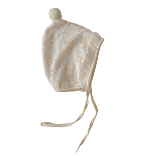 Kalttoy Gorro de encaje suave y cómodo para bebé, transpirable, para primavera, otoño, protección de oídos, recién nacidos, gorro de encaje, B, Talla única
