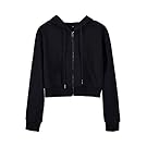 Yimoon Women's Casual Workout Long Sleeve Crop Tops Zip Up Hoodies Sweatshirts