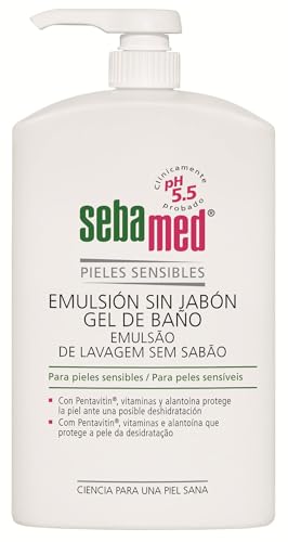 Sebamed Emulsión sin Jabón 1L - Gel de baño para pieles normales sensibles sin jabón, indicado para la higiene diaria