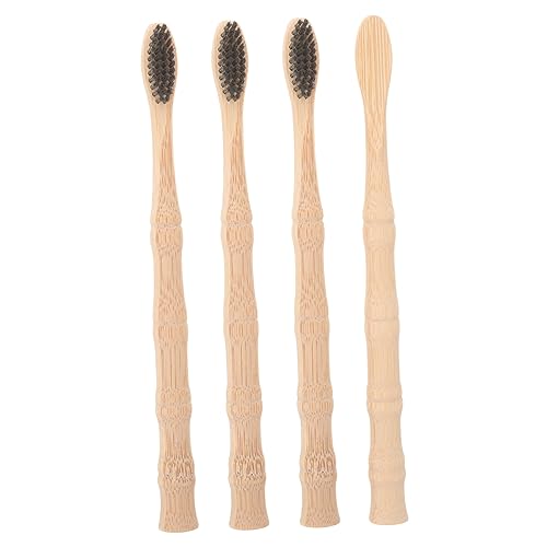 HOODANCOS 4Pcs Portable Toothbrushes with Soft Bristles for Oral Care Travel Friendly Design for Home The Go Use Material