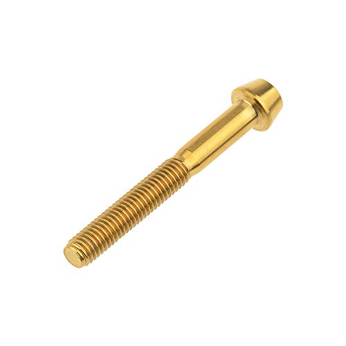 Image of Titanium Ti Bolt M5x9 16 18 20 25 30 35 40 45 50 55 60mm Tapered Head Screws Pack of 4 (M5x45mm, Gold)