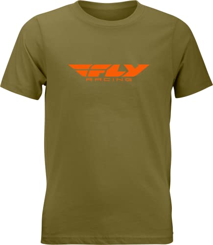 Fly Racing 352-0676YS Youth Fly Corporate Tee Olive/Orange Ys