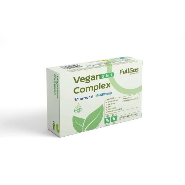 Vegan Complex (Complemento 2 en 1 para Veganos) - Fullgas - 30 cáps+30 perlas