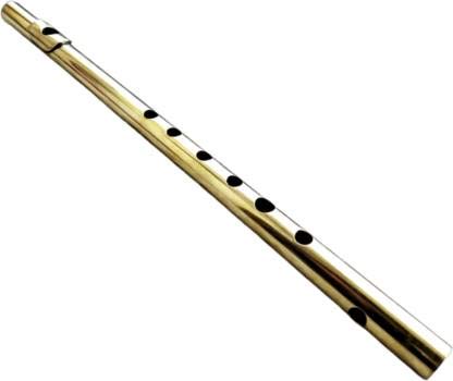 New Jaibharat Musicals Flute Brass gold f sharp 7 hole approx. 12 inch
