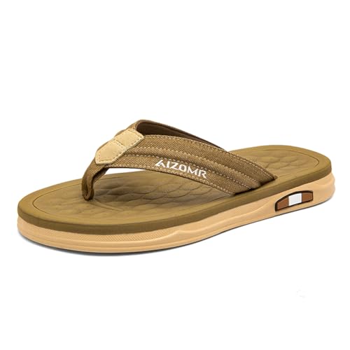 Men's Flip Flops Summer Beach Soft Comfort Thong Sandals Open-Toe Shoes Outdoor Water Resistant Lightweight Sandals