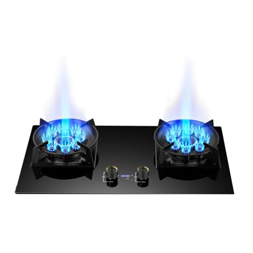 バーナーガスストーブ、デュアル10チャンバー9.8の激しい火災保護、タイミング可能、フレームアウト保護とエネルギー収集防風ストーブラック付き(LPG)