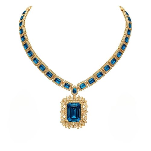 Image of I Jewels Gold Plated Stylish Design Crystal Diamond Necklace & Earrings Jewellery Set for Women