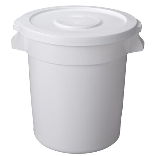 PRO&Family Heavy Duty Round Trash Can with Lid, Commercial Grade