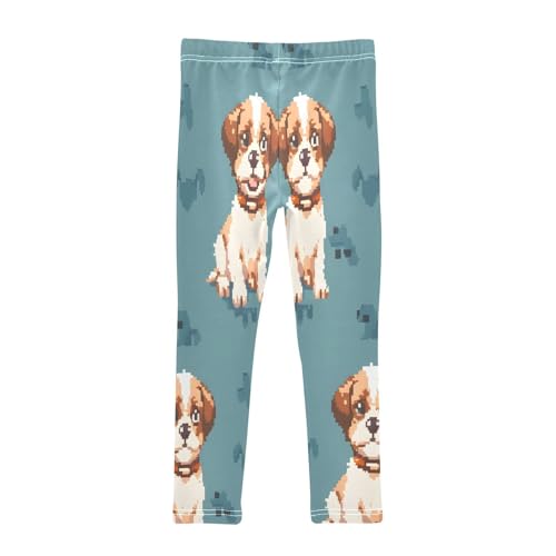 Toddler Girls Leggings Printed Yoga Pants Leggings Brown White Puppy for Kids2