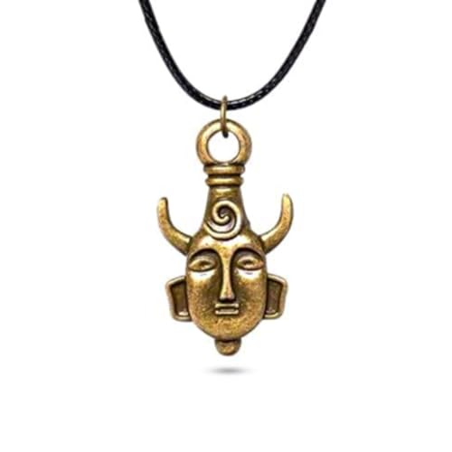 CZNBZIU CZN Kreative Dean Winchester Maske Collana con Medaglia Maschera Vikinga – Collana in Metallo Antico, Accessorio Fandom e Stile Norse, Idea Regalo in Italia