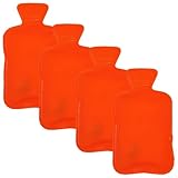 Bütic GmbH Juego de 4 calentadores de manos, bolsa de agua caliente, color rojo mate