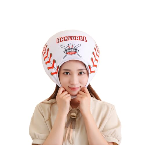 HIPIHOM Plush Sports Headgear Hat Halloween Hat Funny Novelty Toy Photo Props Warm Cosplay Costume Head Accessories for Party (Baseball)