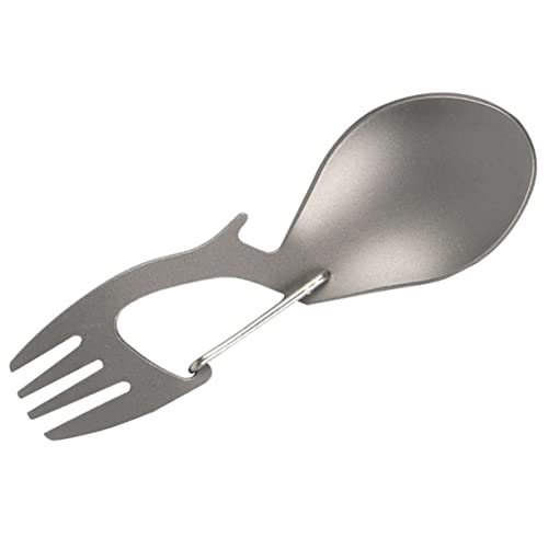 Toddmomy 4 Piezas cucharas de tenedor de metal multi mini portátil cacerola tanque cubiertos portatiles sacacorchos cuchara de camping tenedor combinar tenedor cuchara de camping titanio