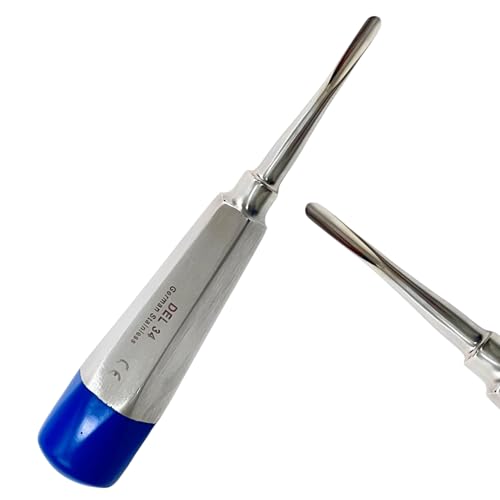 #34 Dental Tooth Elevator with Straight Tip & Colored Handle, Periotome Periosteal Tooth Extraction Dental Elevator Pick - Hollow Handle - German Stainless Steel