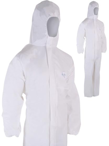 Singer Safety Lot de 50 Combinaisons Microporeuses de Protection Type 5/6 CAT III Usage Unique, Blanc 65g/m2, 2XL