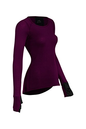 Coldpruf Women's Zephyr Performance Long Sleeve Crew Neck Baselayer Top, Plum, M 44AMDPM