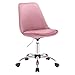 WOLTU 1x Arbeitshocker Schreibtischstuhl Rollhocker Bürohocker Drehhocker, stufenlos höhenverstellbar, Samt, Rosa, BS60rs