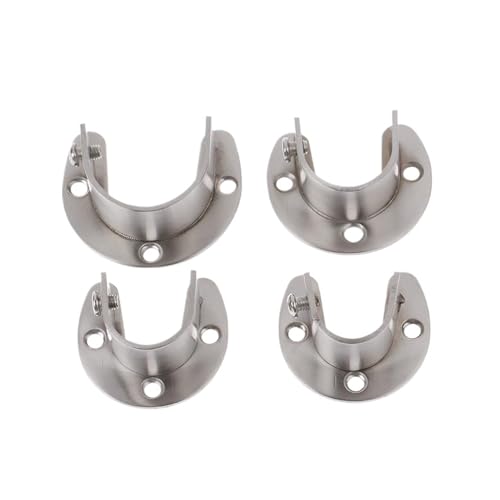Flange Bracket 1pcs Wardrobe Bracket Heavy Duty Stainless Steel Rod Socket Flange Rod Holder Closet Rod End Support 19/22/25/32mm, U Shaped(A3)