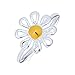 Bling Jewelry Anillo de Flor Margarita Delicada y Pequeña de Dos Tonos para Adolescentes y Mujeres Banda Delgada de 1MM Chapado en Oro de 14K Imagen de Bling Jewelry Anillo de Flor Margarita Delicada y Pequeña de Dos Tonos para Adolescentes y Mujeres Banda Delgada de 1MM Chapado en Oro de 14K