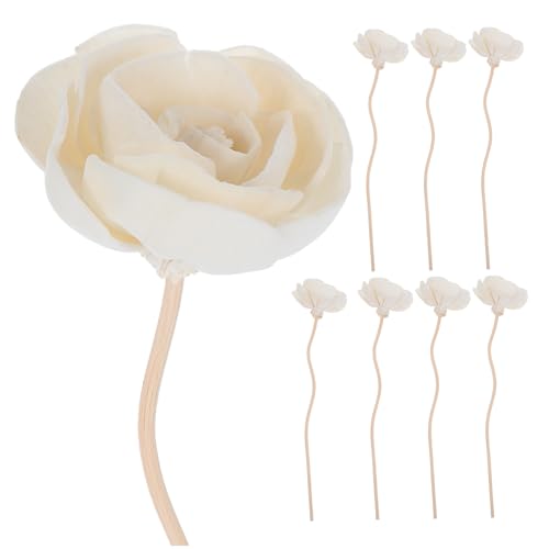 EXQUIMEUBLE Varillas De Ratán Flores para Difusor De Aceites Esenciales, 8 Piezas, Accesorio para Aromaterapia y Ambientación En Sala y Oficina