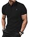 Produktbild HMIYA Herren Poloshirt Kurzarm Polohemd Logo,Schwarz,L