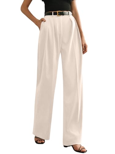 Image of GRECIILOOKS Trousers for Woman | Womens High Rise High Waist Flared Korean Style | Formal Pant for Women Office Wear| Track Pants for Womans Elegant for College & Events (Available in Plus Size)