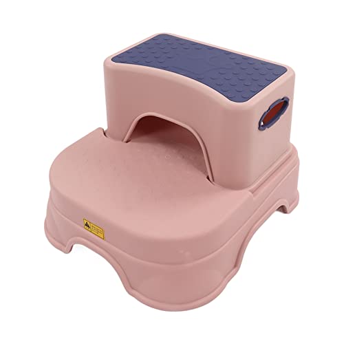 Tabouret de salle de bain et de toilette pour enfants - Rehausseur double marche tout-petits mauve