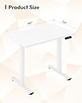 SANODESK Electric Standing Desk 40 x 24 Inches Whole-Piece Desktop Height Adjustable Stand Up Desk w/6-Button Controller Ergonomic Computer Desk for Home Office, White Frame + White Tabletop