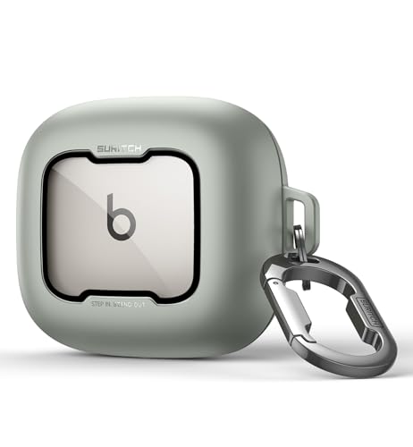 SURITCH �P�[�X �Ή� Beats Powerbeats Pro 2�i2025�j,�ϏՌ� ���C���b�N�� �ی�P�[�X �w�b�h�z���J�o�[ �N���[�j���O�L�b�g���J���r�i�L�[�z���_�[�t���i�O���[���j