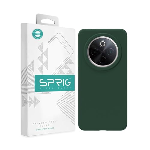 Image of SPRIG Compatible with Vivo T4 Premium SilkTone Back Cover Drop Tested Shock Proof Mobile Case for Men, Women, Boys and Girls with Camera Protection (Dark Green)