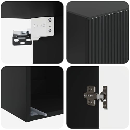Armario de pared negro con cerradura para proteger documentos 8