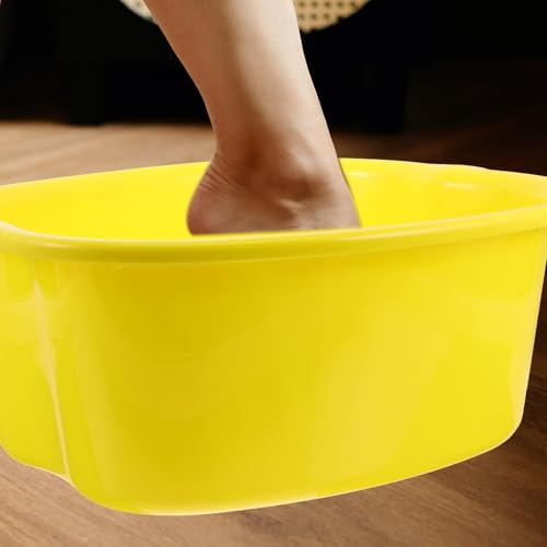 Balde de baño para pies de plástico amarillo miniatura 4