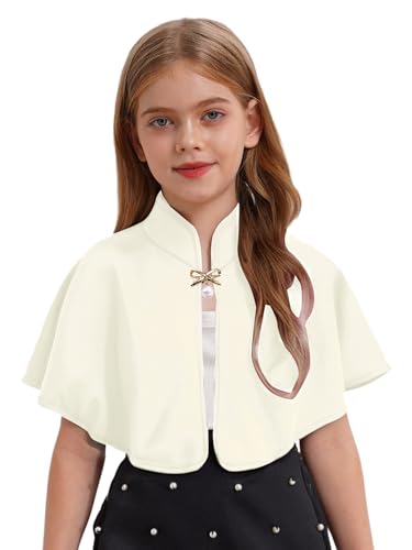 Girls Elegant Princess Shawl Shoulder Cape Birthday Party Communion Wraps Shrug Capelets Flower Girl Cover up3
