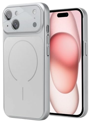 Image of SHINESTAR Premium Luxury Case Compatible with iPhone 15 Plus | Protective Back Cover with Camera Lens Safety | Wireless Charging Support | Slim Fit Durable Design | Enhanced Grip Protection Silver