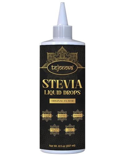 tejonova Stevia Liquid Drops, 8oz, Zero Calorie Stevia Liquid Sweetener from Pure Stevia Extract, Stevia Sweetener for Drinks, Treats, No Sugar Liquid Stevia Drops, Keto Sweetener, No Aftertaste