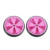 Pink Bicycle Training Wheels for Kids - 1 Pair Cycling Support Wheels, Low Noise Rubber Bike Assist Wheel Stabilisers